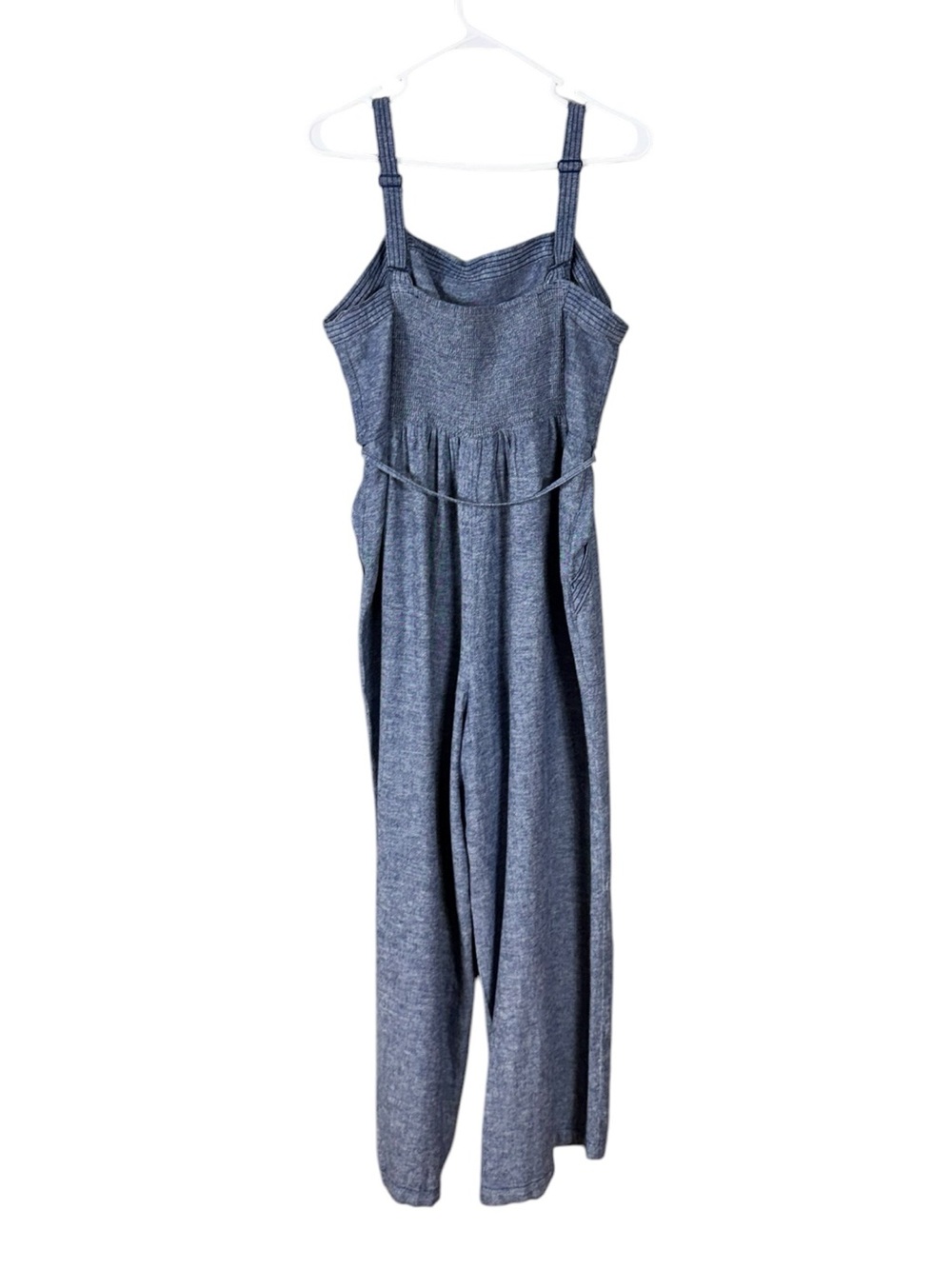Old Navy Womens Linen Wide Leg Baggy Jumpsuit Large Euro Summer Resort Coastal - Picture 3 of 6